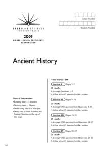 2009 HSC Exam Paper - Ancient History