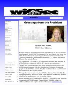 Newsletter  Volume 2, Issue 3 Summer, 2008