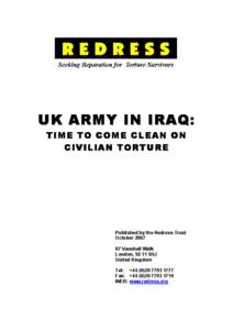 UK ARMY IN IRAQ: TIME TO COME CLEAN ON CIVILIAN TORTURE