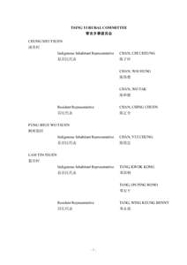 TSING YI RURAL COMMITTEE 青衣乡事委员会 CHUNG MEI TSUEN 涌美村 Indigenous Inhabitant Representative