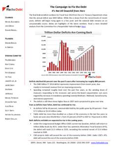 The Campaign to Fix the Debt It’s Not All Downhill from Here CHAIRMEN MICHAEL BLOOMBERG JUDD GREGG