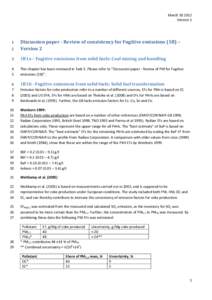 March 30 2012  Version 1  2   Discussion	paper	‐	Review	of	consistency	for	Fugitive	emissions	(1B)	–