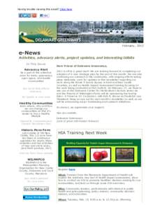 Having trouble viewing this email? C lick here  February, 2013 e-News