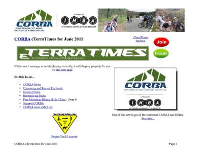 CORBA eTerraTimes for JuneeTerraTimes Archive  If this email message is not displaying correctly, it will display properly for you