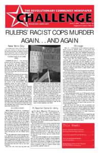 January 3, 2007 Volume 39, No. 48 Suggested Donation US$0.50 RULERS’ RACIST COPS MURDER AGAIN. . . AND AGAIN New York City