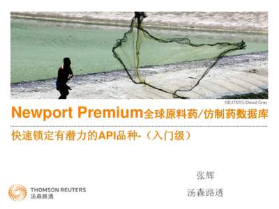 Newport Premium全球原料药/仿制药数据库 快速锁定有潜力的API品种-（入门级） 张辉 汤森路透