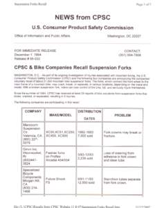 S  Suspension Forks Recall Page 1 of2