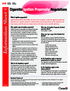 Information Sheet  September[removed]Cigarette Ignition Propensity Regulations