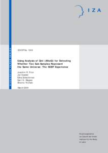 Leibniz-Gemeinschaft / Socioeconomics / Panel data / Socio-Economic Panel / Gini coefficient / Sampling / German Institute for Economic Research / Variance / Economic inequality / Statistics / Income distribution / Distribution of wealth