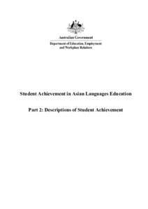       Student Achievement in Asian Languages Education Part 2: Descriptions of Student Achievement