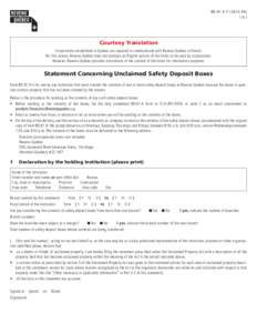 B D-81.9-T[removed]of 3 Courtesy Translation Corporations established in Québec are required to communicate with Revenu Québec in French. For this reason, Revenu Québec does not produce an English version of the 