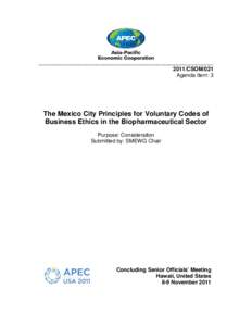 ___________________________________________________________________________[removed]CSOM/021 Agenda Item: 3  The Mexico City Principles for Voluntary Codes of