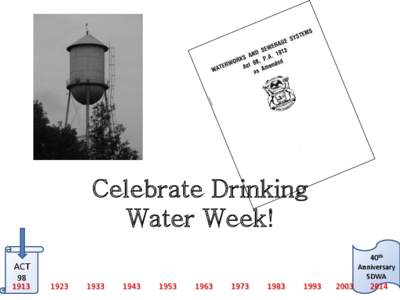 Celebrate Drinking Water Week! 40th Anniversary SDWA