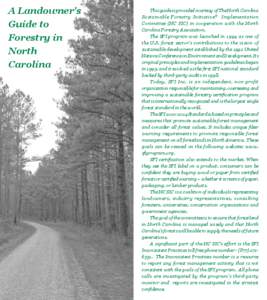 A Landowner’s Guide to Forestry in North Carolina