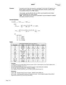 Example Calculations of Cancer Risks From Benzidene Across Multiple Exposure Pathways Using Age-Dependent Adjustment Factors, Draft (Revision 2.0, November 2007)