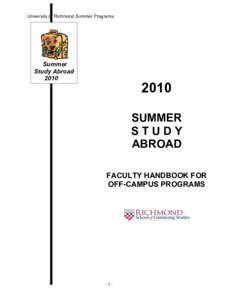 University of Richmond Summer Programs  Summer Study Abroad 2010