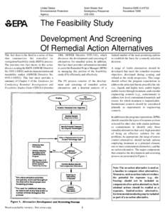 The Feasibility Study, Development, and Screening of Remedial Action Alternatives-OSWER[removed]01FS3, November, 1989