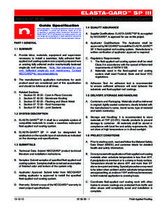 ELASTA-GARD™ SP III Section[removed]Fluid-Applied Roof Coating System  Guide Specification