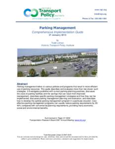 www.vtpi.org [removed] Phone & Fax: [removed]Parking Management Comprehensive Implementation Guide