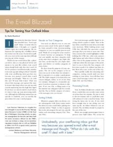 The E-mail Blizzard: Tips for Taming Your Outlook Inbox