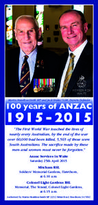 MEMBER FOR WAITE Martin Hamilton-Smith MP and Jack Holder OAM, Darwin Defender 100 years of ANZAC