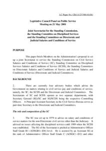 LC Paper No. CB[removed])  Legislative Council Panel on Public Service Meeting on 21 May 2001 Joint Secretariat for the Standing Commission, the Standing Committee on Disciplined Services