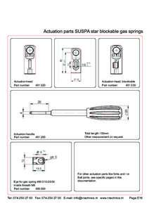 Actuation parts SUSPA star blockable gas springs  Actuation-head Part number:  