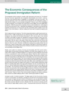 DOI: [removed]s10272[removed]y  Letter from America The Economic Consequences of the Proposed Immigration Reform