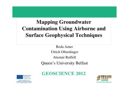 Mapping Groundwater Contamination Using Airborne and Surface Geophysical Techniques Reda Amer Ulrich Ofterdinger Alastair Ruffell