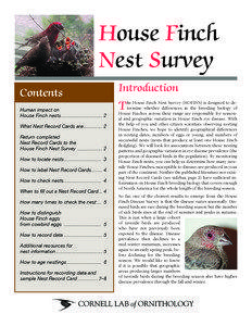 House Finch F Nest Survey