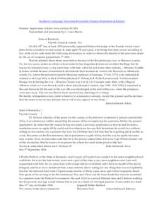 Southern Campaign American Revolution Pension Statements & Rosters Pension Application of John Alvis (Allvis) W 1203 Transcribed and annotated by C. Leon Harris State of Kentucky Fayette circuit & county Sct. On this 18 