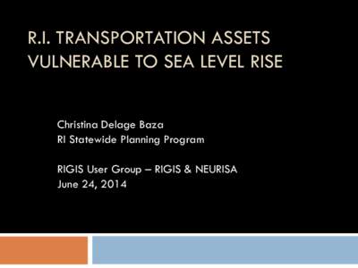 R.I. Transportation Assets Vulnerable to Sea Level Rise