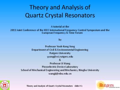 Oscillators / Signal processing filter / Electrical components / Electronic circuits / Crystal oscillator / Resonator / Quartz / Piezoelectricity / Electronic filter / Physics / Electromagnetism / Electronics