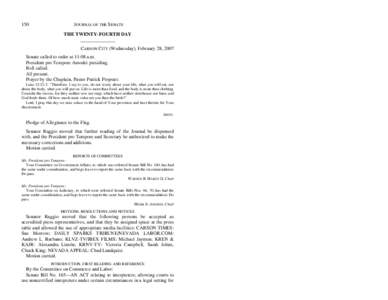 150  JOURNAL OF THE SENATE THE TWENTY-FOURTH DAY CARSON CITY (Wednesday), February 28, 2007
