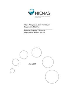 National Industrial Chemicals Notification and Assessment Scheme Alkyl Phosphate Anti-Valve Seat Recession Additive