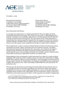 November 1, 2013 Representative Paul Ryan Committee on the Budget United States House of Representatives 207 Cannon House Office Building Washington, DC 20515