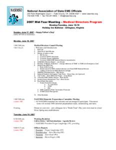 National Association of State EMS Officials  201 Park Washington Court  •  Falls Church, VA  22046­4527  •  www.nasemso.org  703­538­1799  •  fax 703­241­5603  •  [removed]