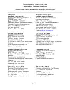 ENDOCRINOLOGIC AND METABOLIC DRUGS ADVISORY COMMITTEE ROSTER 2008