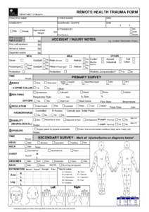 Remote Health Trauma Assessment Sheet