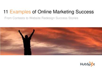 11 Examples of Online Marketing Success From Contests to Website Redesign Success Stories Foreword by David Meerman Scott