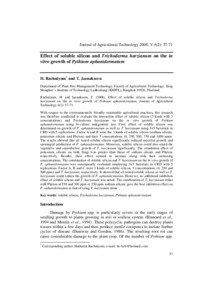 Journal of Agricultural Technology 2008, V.4(2): [removed]Effect of soluble silicon and Trichoderma harzianum on the in