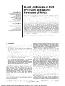 Maxime Gautier Institut de Recherche en Communications et Cybernetique de Nantes (IRCCyN), UMR CNRS 6597, 1 rue de la No€e, BP 92101, FNantes Cedex 03, France;