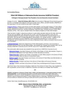 New NASPAA leadership and Council members for[removed]