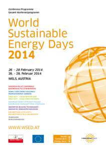 Conference Programme Gesamt-Konferenzprogramm World Sustainable Energy Days