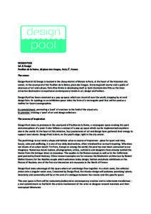   DESIGN	
  POOL	
   Art	
  &	
  Design	
  	
   e Pavillon	
  de	
  la	
  Reine,	
  28	
  place	
  des	
  Vosges,	
  Paris	
  3 ,	
  France	
   	
  