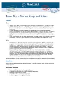 Travel Tips – Marine Stings and Spikes Treatment Stings   