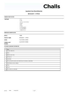 Ingredient Data Sheet (Website) BIN BUDDY - CITRUS COMPANY IDENTIFICATION