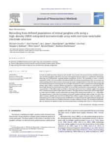 Recording from defined populations of retinal ganglion cells using a high-density CMOS-integrated microelectrode array with real-time switchable electrode selection