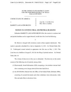 Case 3:12-crL Document 43 FiledPage 1 of 7 PageID 126 IN THE UNITED STATES DISTRICT COURT FOR THE NORTHERN DISTRICT OF TEXAS