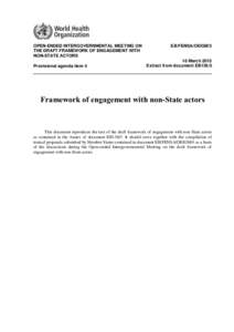 OPEN-ENDED INTERGOVERNMENTAL MEETING ON THE DRAFT FRAMEWORK OF ENGAGEMENT WITH NON-STATE ACTORS Provisional agenda item 4  EB/FENSA/OEIGM/3